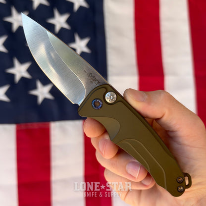 The Back Door: Medford Smooth Criminal Auto - 3" S35VN Drop Point, Hard Anodized Aluminum, Button Lock - Made in USA (Trade In)