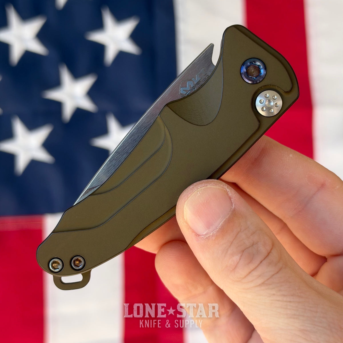 The Back Door: Medford Smooth Criminal Auto - 3" S35VN Drop Point, Hard Anodized Aluminum, Button Lock - Made in USA (Trade In)