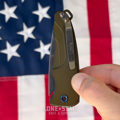 The Back Door: Medford Smooth Criminal Auto - 3" S35VN Drop Point, Hard Anodized Aluminum, Button Lock - Made in USA (Trade In)