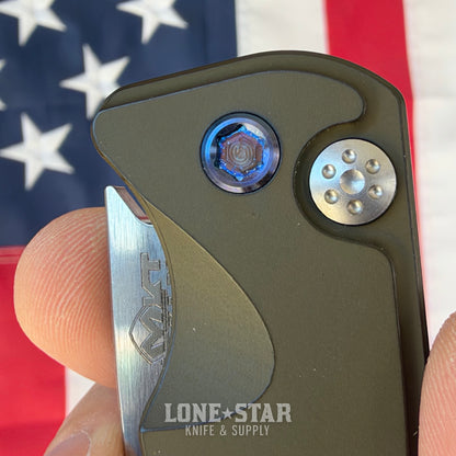 The Back Door: Medford Smooth Criminal Auto - 3" S35VN Drop Point, Hard Anodized Aluminum, Button Lock - Made in USA (Trade In)