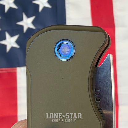 The Back Door: Medford Smooth Criminal Auto - 3" S35VN Drop Point, Hard Anodized Aluminum, Button Lock - Made in USA (Trade In)