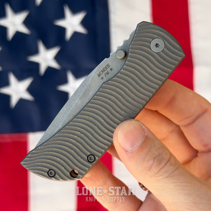 The Back Door: McNees PM MAC 2 3.5 - Swerve, Atomic Stonewash Titanium, 3.5" MagnaCut Flat Grind - Made in USA (Trade In)