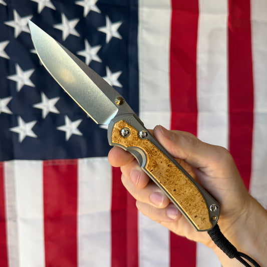The Back Door: Chris Reeve Large Sebenza 31 3.61" Drop Point, MagnaCut, Box Elder Burl Inlay, Born Oct 2025 – Made in USA