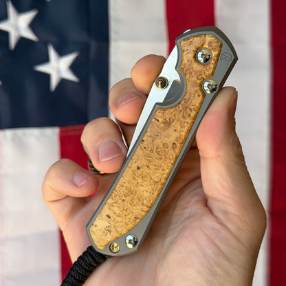 The Back Door: Chris Reeve Large Sebenza 31 3.61" Drop Point, MagnaCut, Box Elder Burl Inlay, Born Oct 2025 – Made in USA