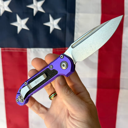 The Back Door: Used – Microtech LUDT 3.5" Auto Folder, M390MK, Purple Aluminum, Factory Serviced, Box Included
