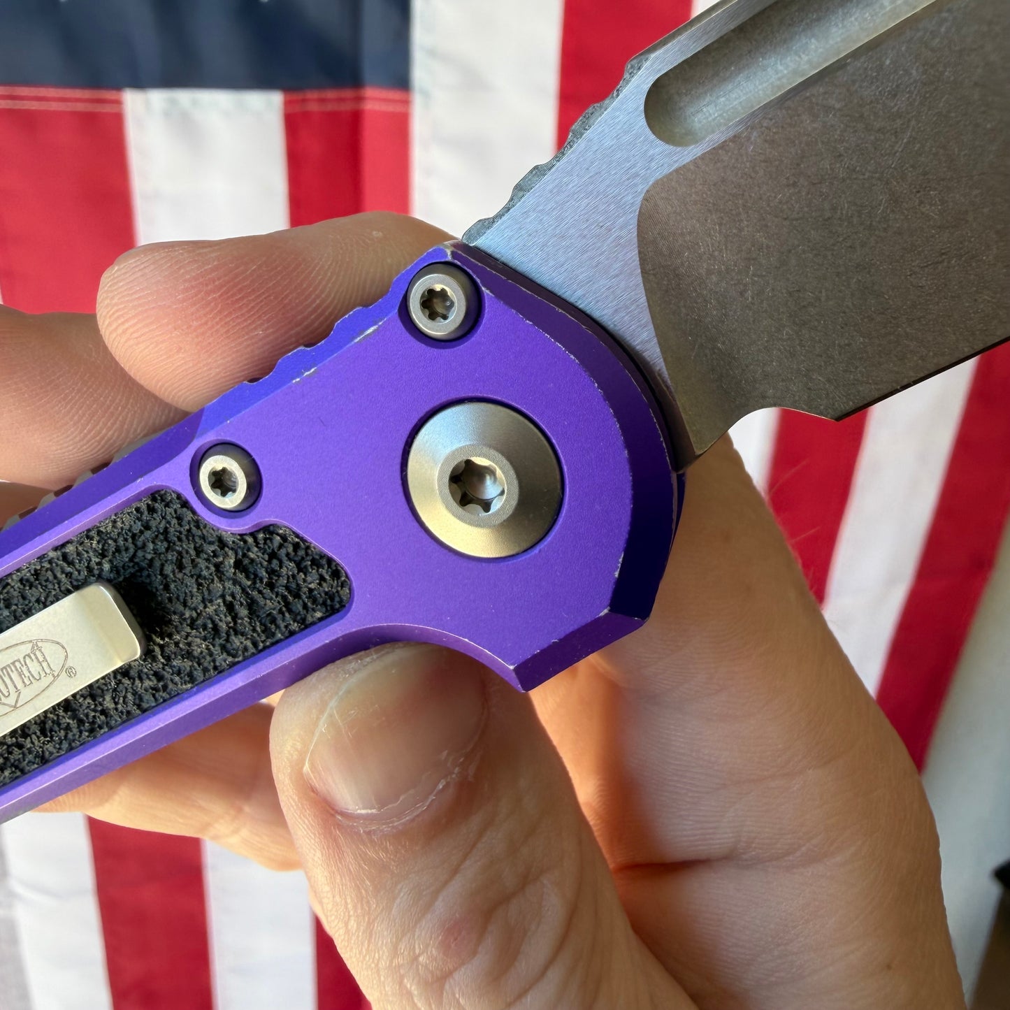 The Back Door: Used – Microtech LUDT 3.5" Auto Folder, M390MK, Purple Aluminum, Factory Serviced, Box Included