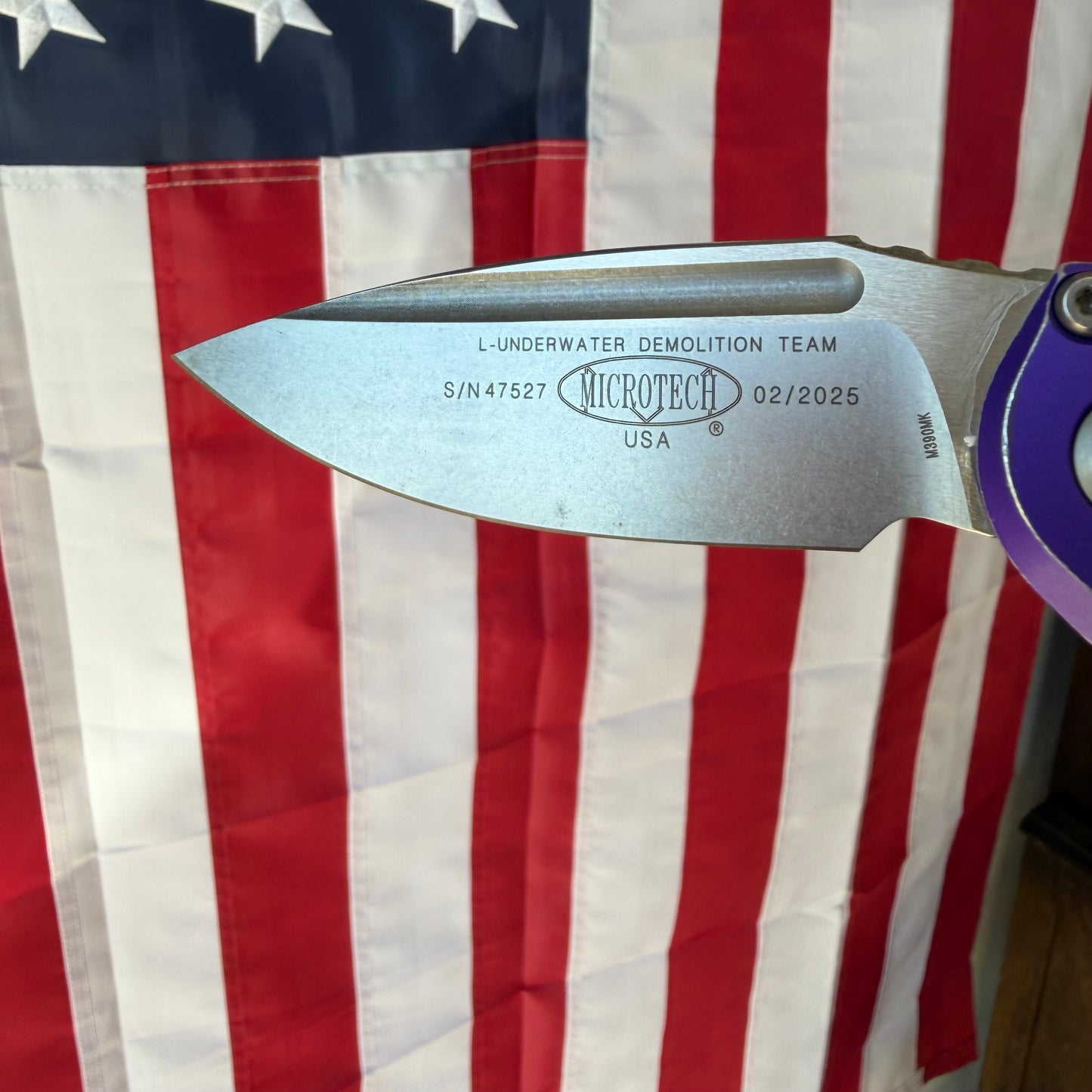 The Back Door: Used – Microtech LUDT 3.5" Auto Folder, M390MK, Purple Aluminum, Factory Serviced, Box Included