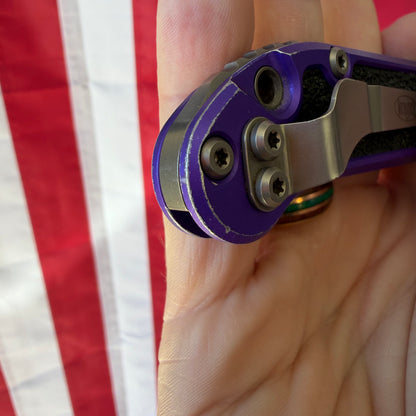 The Back Door: Used – Microtech LUDT 3.5" Auto Folder, M390MK, Purple Aluminum, Factory Serviced, Box Included