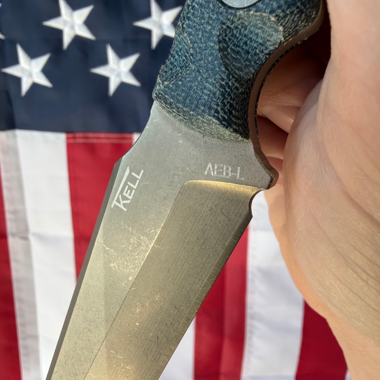 The Back Door: T.Kell OPS Hawk 4.5" Tanto Fixed Blade, AEBL NiB Battleworn, Blem Model – Made in USA