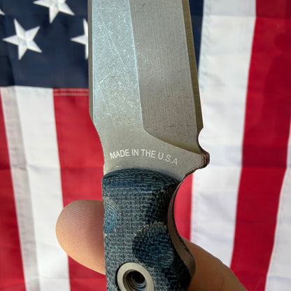 The Back Door: T.Kell OPS Hawk 4.5" Tanto Fixed Blade, AEBL NiB Battleworn, Blem Model – Made in USA