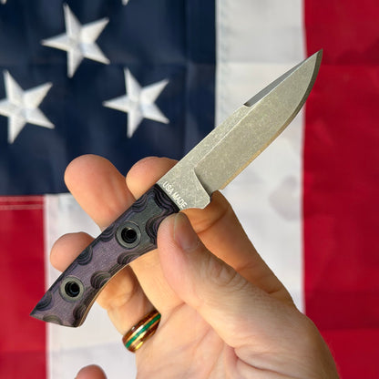 The Back Door: T.Kell Piranha 2.2" Fixed Blade, 80CRV2 NiB Battleworn, Full Tang, Blem Model – Made in USA