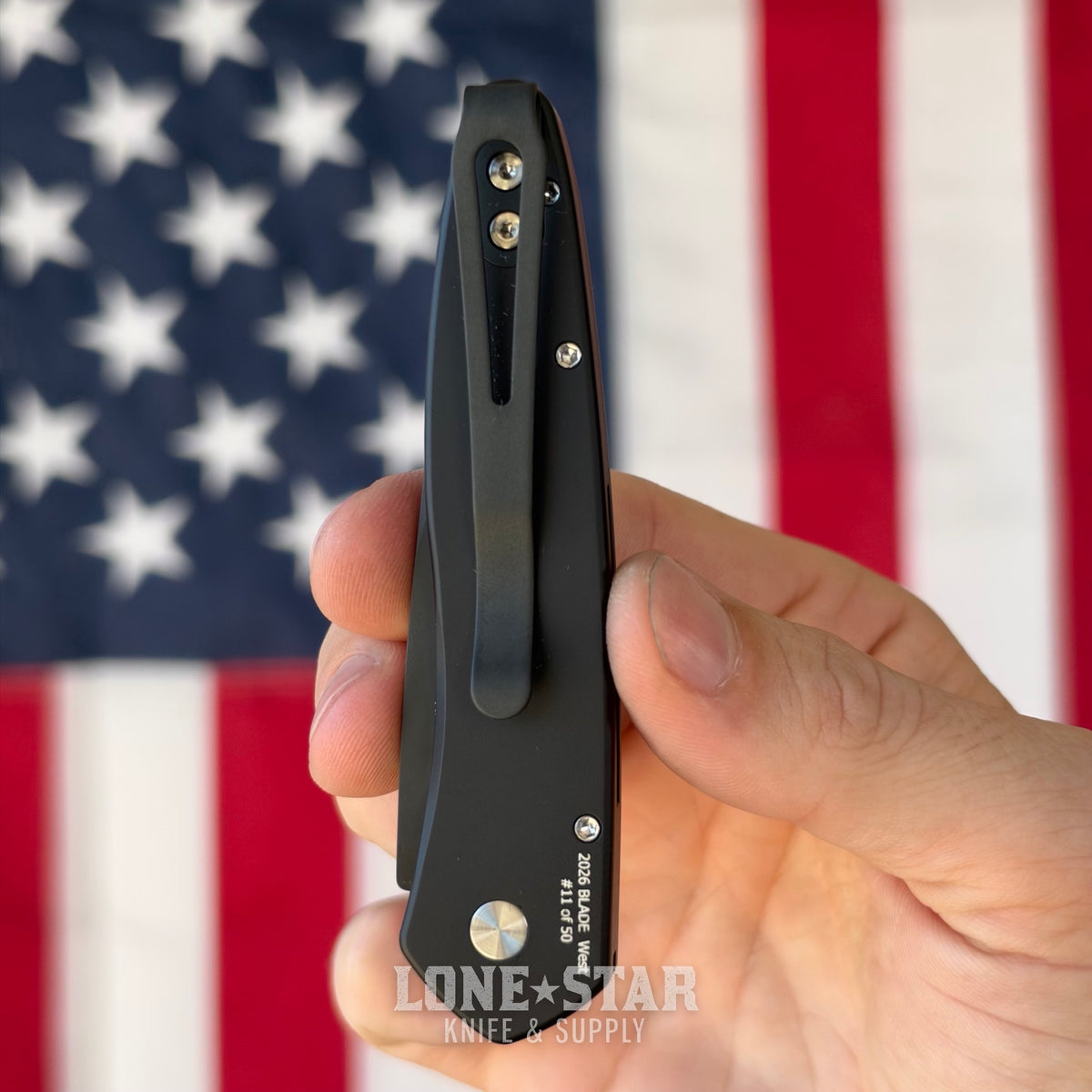 Pro-Tech Newport, Blade Show West 2026 Exclusive, DLC Black S35VN, Abalone Button, Black Handle - Made in USA (BSW26.Newport.1)