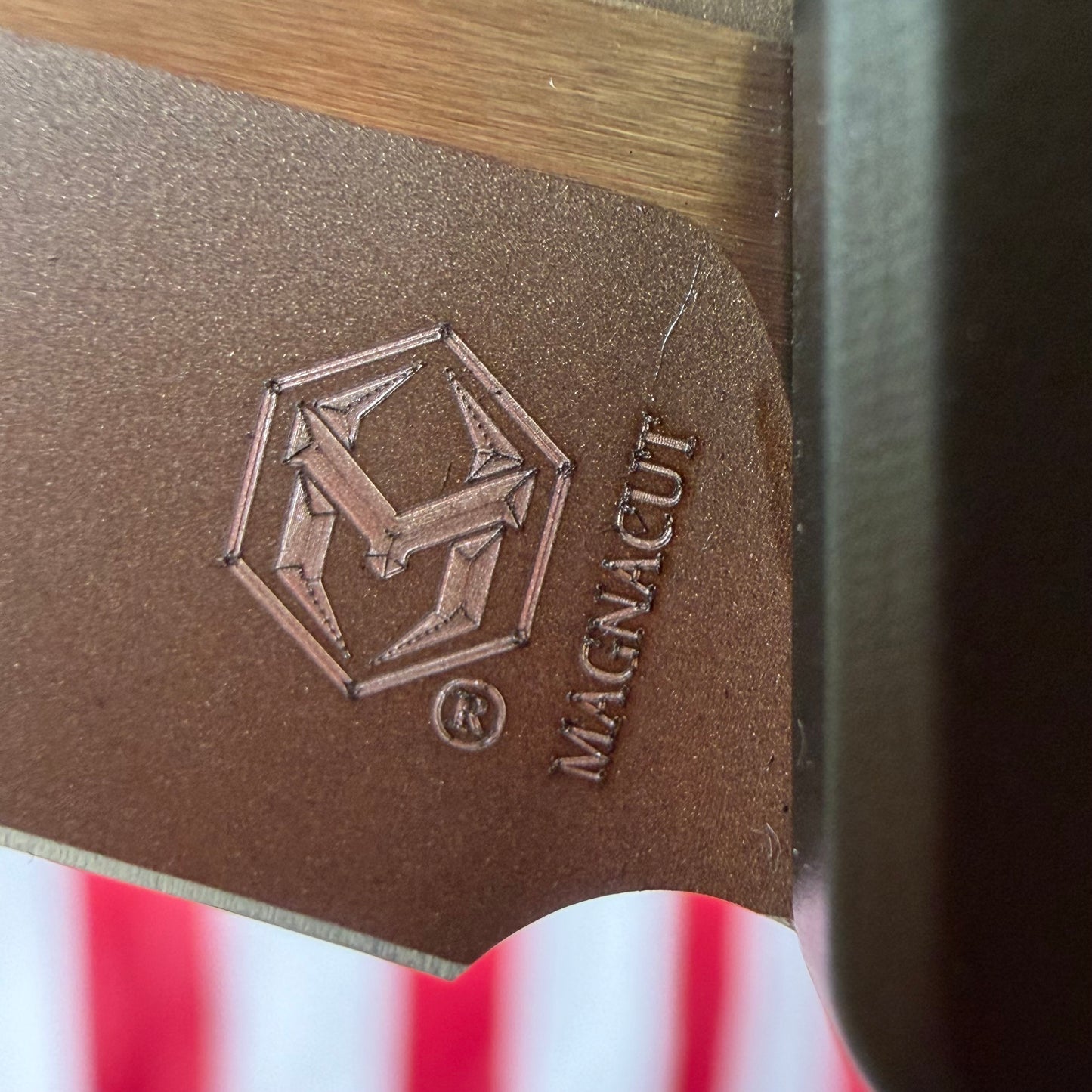 Heretic Jinn Manual 3.0" Button Lock Flipper – Bronze MagnaCut, OD Green Chassis – Made in USA (H213-7AGRN)