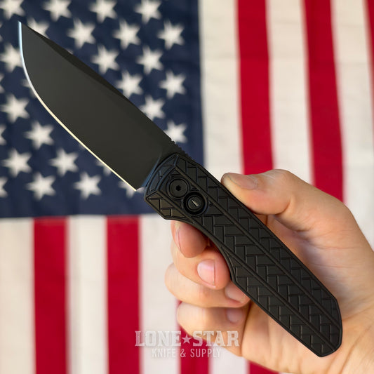 Pro-Tech Vero Synapse 2 Operator Edition, 3.5" Sterile DLC CPM-MagnaMax, Tritium Button, Black Herringbone Aluminum - Made in USA (VERO2106 MM OP)