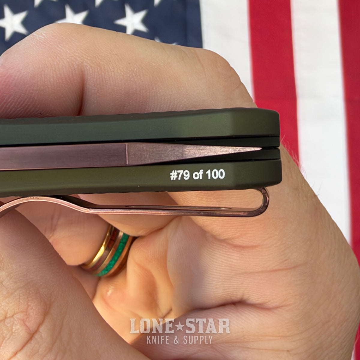 Pro-Tech Malibu Flipper, Blade Show West 2026 Exclusive, 3.3" Copper Rose PVD MagnaCut Reverse Tanto, Green Tread Aluminum - Made in USA (BSW26.Malibu.1)