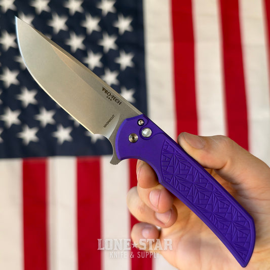 Pro-Tech Mordax Flipper, Blade Show West 2026 Exclusive, 3.5" Stonewash MagnaCut, Nexus Purple - Made in USA (BSW26.Mordax.1)