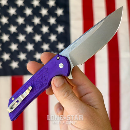 Pro-Tech Mordax Flipper, Blade Show West 2026 Exclusive, 3.5" Stonewash MagnaCut, Nexus Purple - Made in USA (BSW26.Mordax.1)