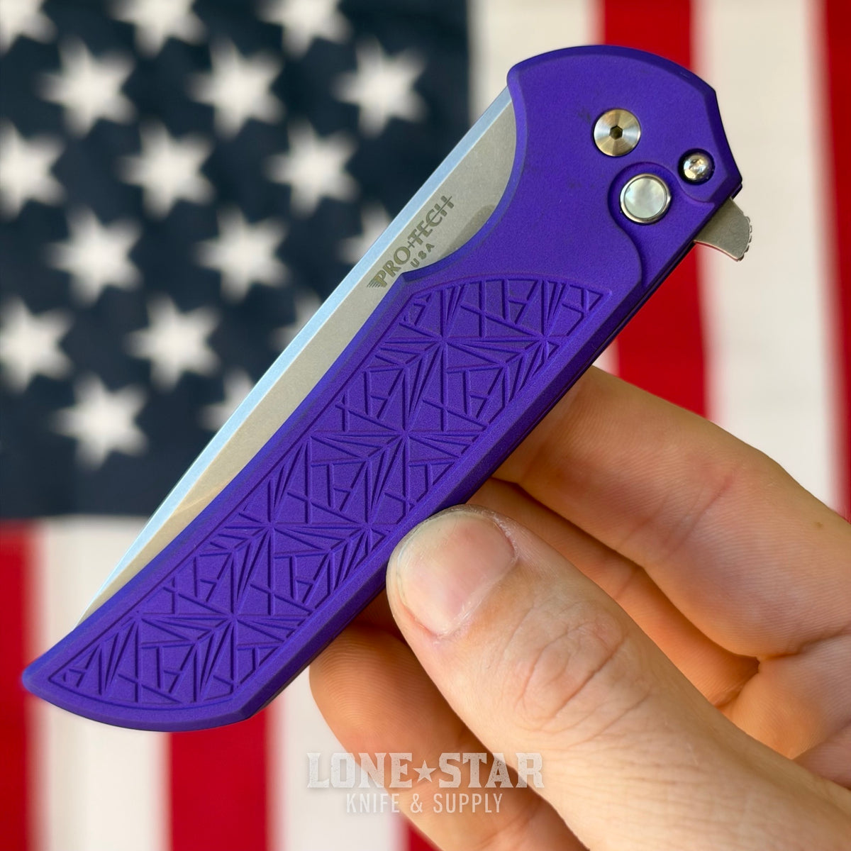 Pro-Tech Mordax Flipper, Blade Show West 2026 Exclusive, 3.5" Stonewash MagnaCut, Nexus Purple - Made in USA (BSW26.Mordax.1)