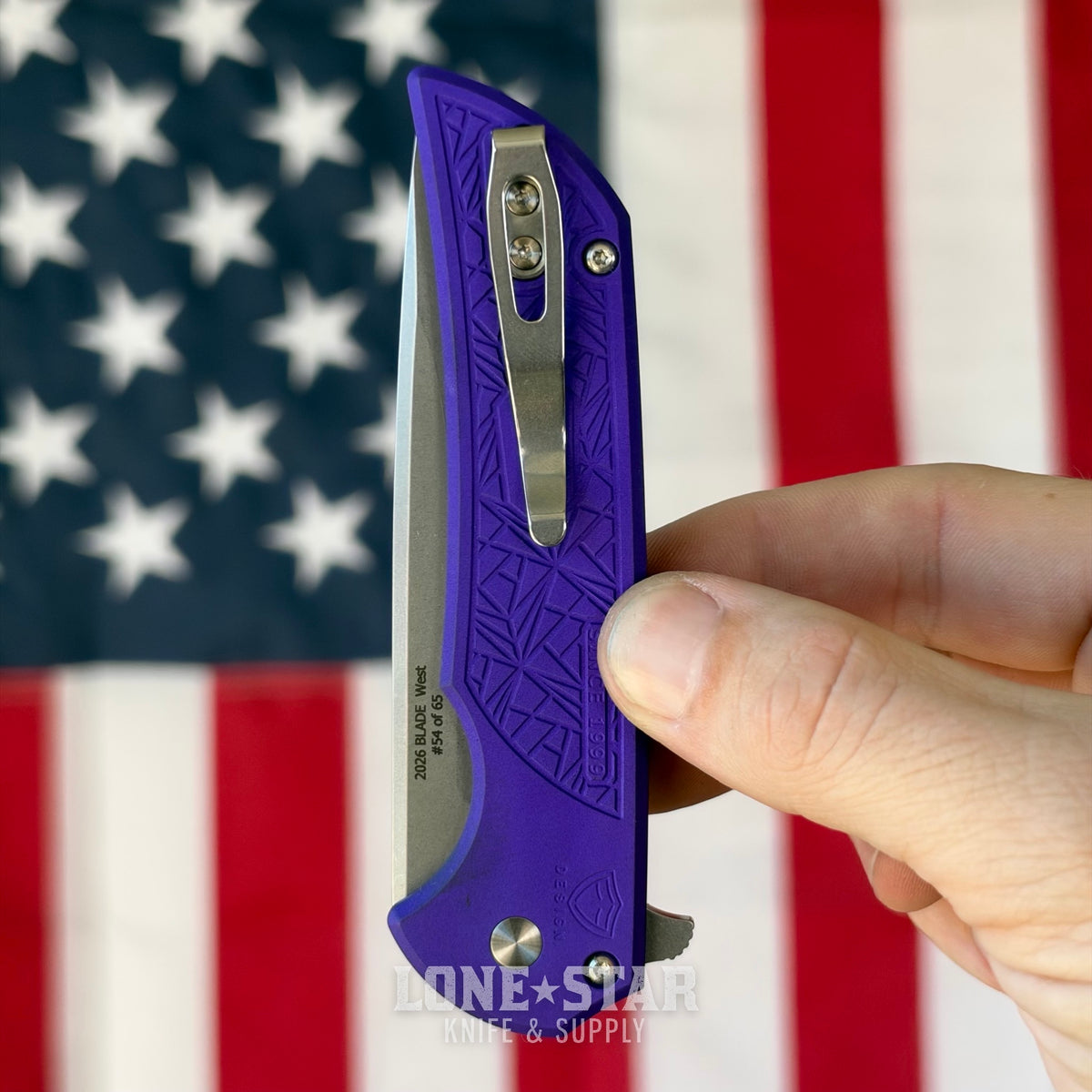 Pro-Tech Mordax Flipper, Blade Show West 2026 Exclusive, 3.5" Stonewash MagnaCut, Nexus Purple - Made in USA (BSW26.Mordax.1)