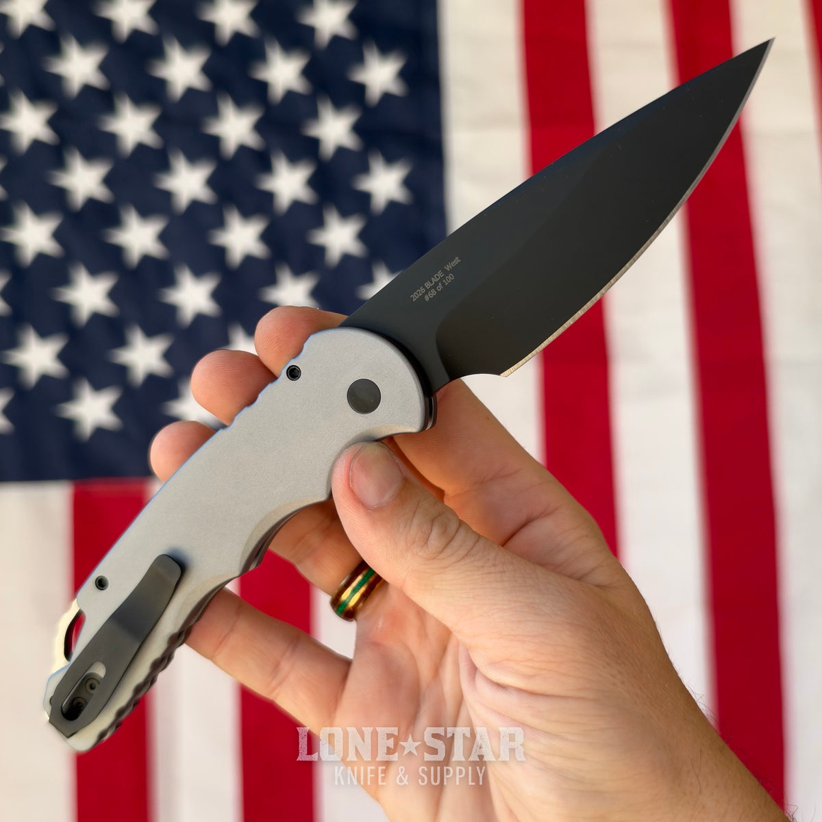 Pro-Tech TR-4 Auto, 4" DLC Black MagnaMax Saber Grind, Grey Handle, Secondary Safety - Made in USA (BSW26.TR4.1)