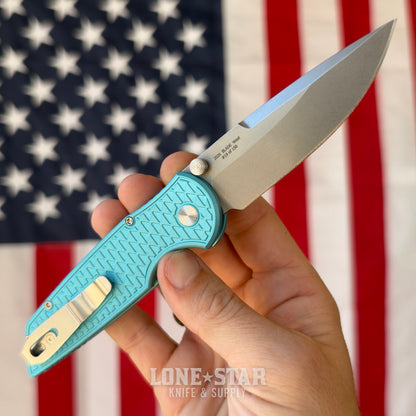 Pro-Tech TR-3 Integrity Manual, Blade Show West 2026 Exclusive, 3.5" Stonewash MagnaCut, Relic Textured T. Blue - Made in USA (BSW26.INT.1)
