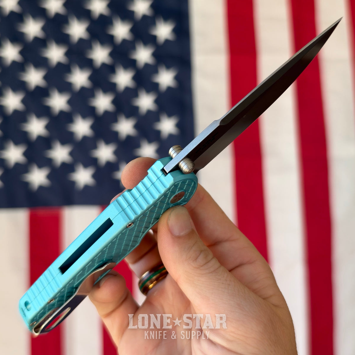 Pro-Tech TR-3 Integrity Manual, Blade Show West 2026 Exclusive, 3.5" Stonewash MagnaCut, Relic Textured T. Blue - Made in USA (BSW26.INT.1)