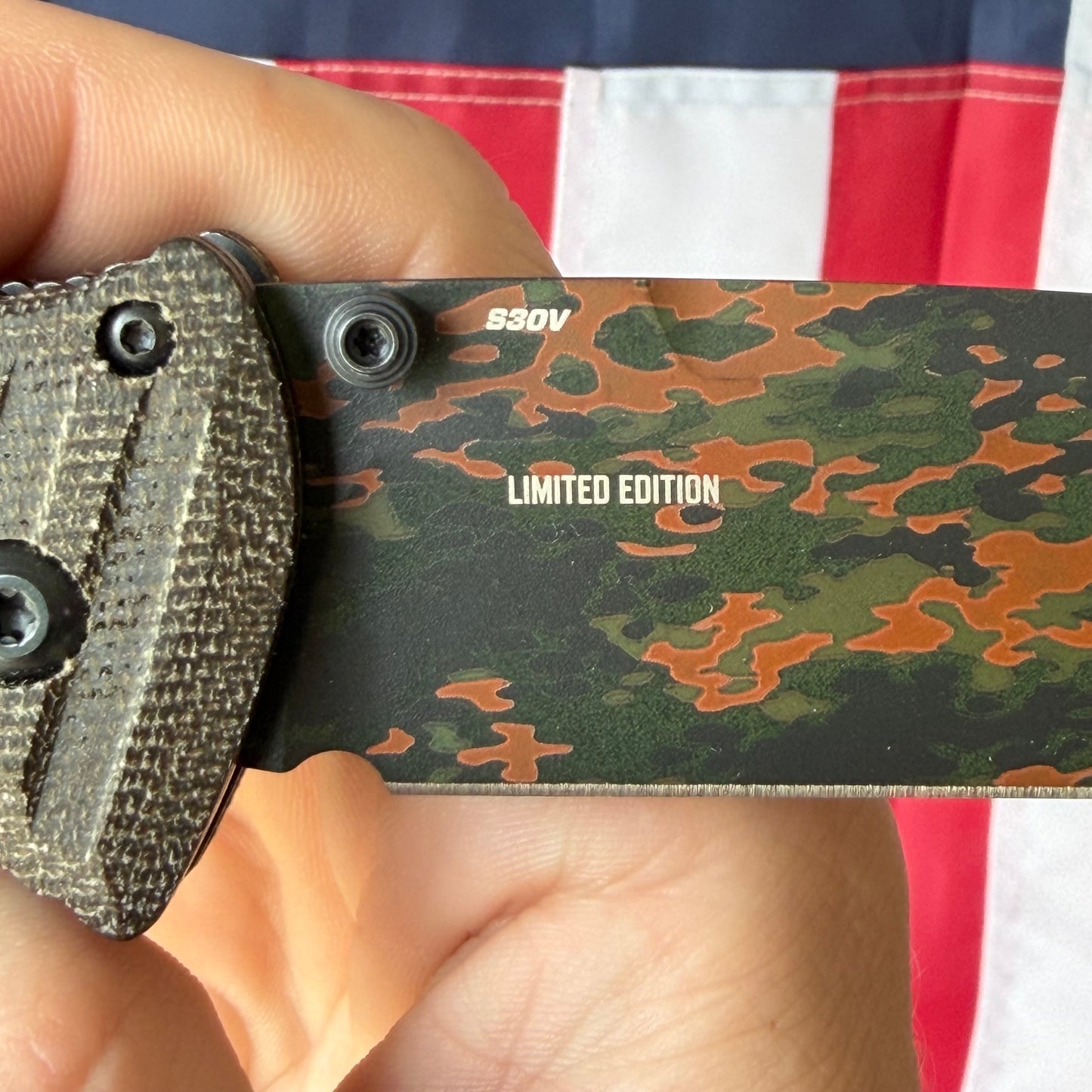 Benchmade Presidio II 3.72" AXIS Lock – OD Green Canvas Micarta, CPM-S30V Flecktarn Camo Cerakote – SHOT Show 2026 Limited – Made in USA (570CAMO-2601)