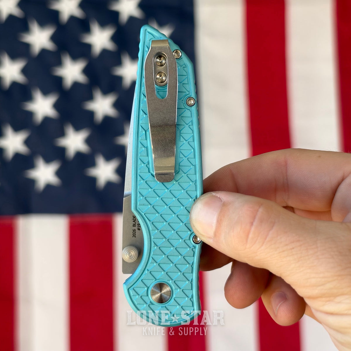 Pro-Tech TR-3 Integrity Manual, Blade Show West 2026 Exclusive, 3.5" Stonewash MagnaCut, Relic Textured T. Blue - Made in USA (BSW26.INT.1)