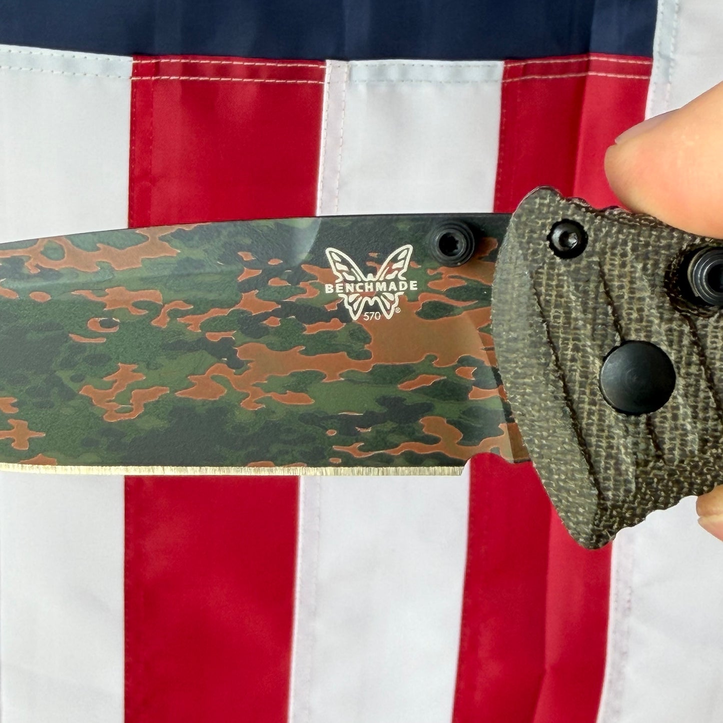 Benchmade Presidio II 3.72" AXIS Lock – OD Green Canvas Micarta, CPM-S30V Flecktarn Camo Cerakote – SHOT Show 2026 Limited – Made in USA (570CAMO-2601)