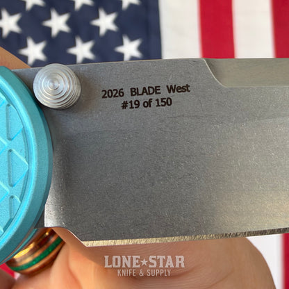 Pro-Tech TR-3 Integrity Manual, Blade Show West 2026 Exclusive, 3.5" Stonewash MagnaCut, Relic Textured T. Blue - Made in USA (BSW26.INT.1)