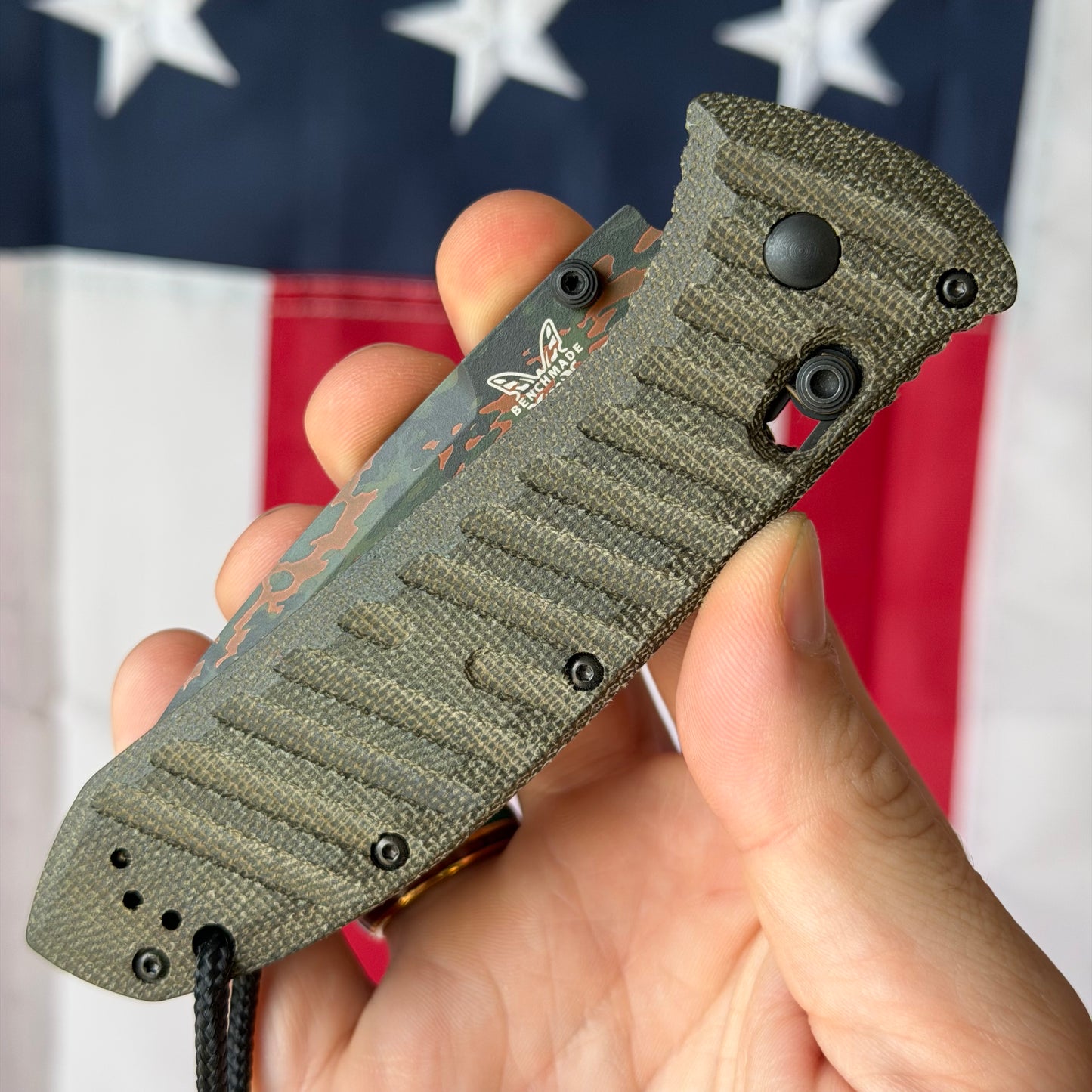 Benchmade Presidio II 3.72" AXIS Lock – OD Green Canvas Micarta, CPM-S30V Flecktarn Camo Cerakote – SHOT Show 2026 Limited – Made in USA (570CAMO-2601)