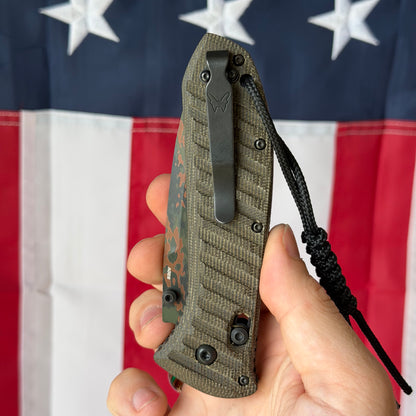 Benchmade Presidio II 3.72" AXIS Lock – OD Green Canvas Micarta, CPM-S30V Flecktarn Camo Cerakote – SHOT Show 2026 Limited – Made in USA (570CAMO-2601)