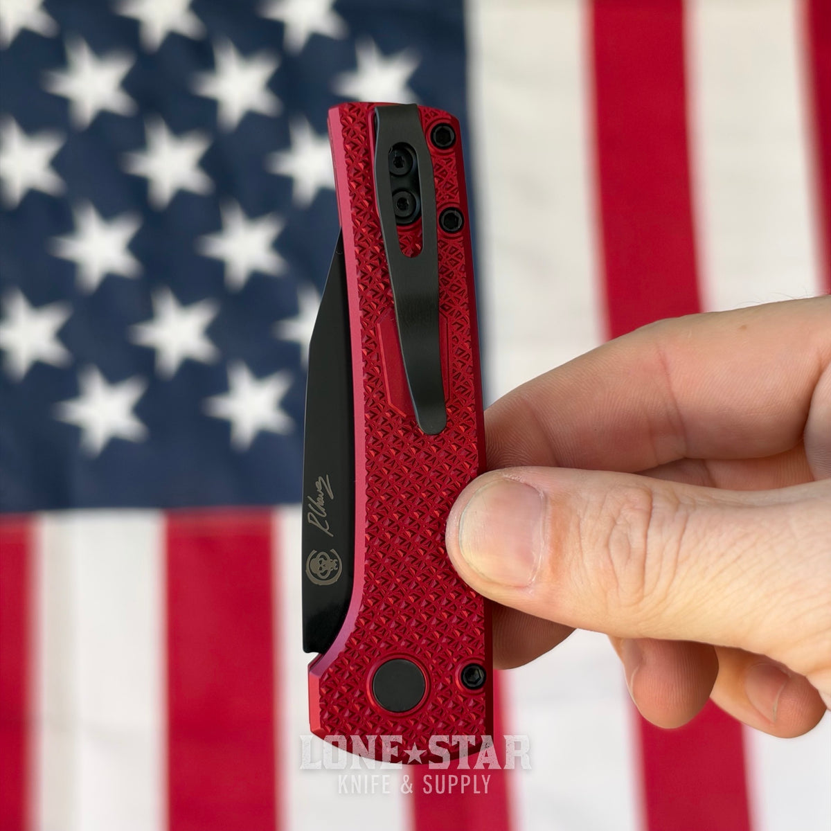 Pro-Tech Scapegoat Compact Auto, Ramon Chavez Design, DLC Black MagnaMax, Carbide Textured Red Aluminum - Made in USA (BSW26.Scapegoat.2)
