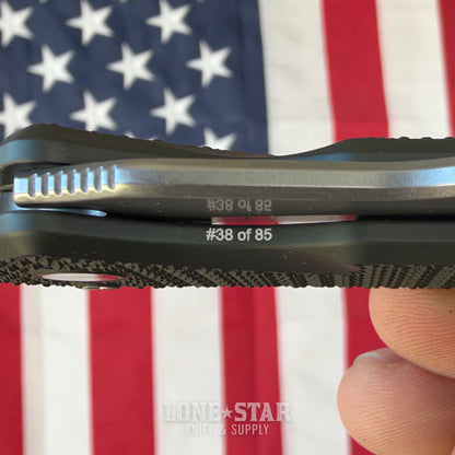 Pro-Tech Pallas Auto, Spartan Blades Collab, Blade Show West 2026 Exclusive, Stonewash MagnaCut, Carbide Textured Green Aluminum - Made in USA (BSW26.Pallas.1)