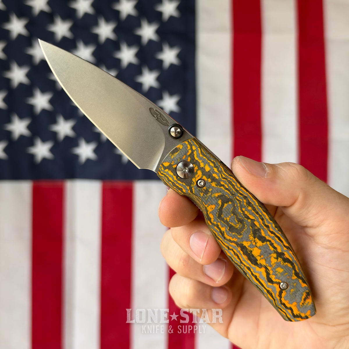 TRM NEUTRON 2 Linerlock, Neon Orange Camo Carbon 3D, 3" MagnaCut, Blade Show West 2026 Special Edition, Made in USA (TRM-N2LL-NEONORANGE-BSW)