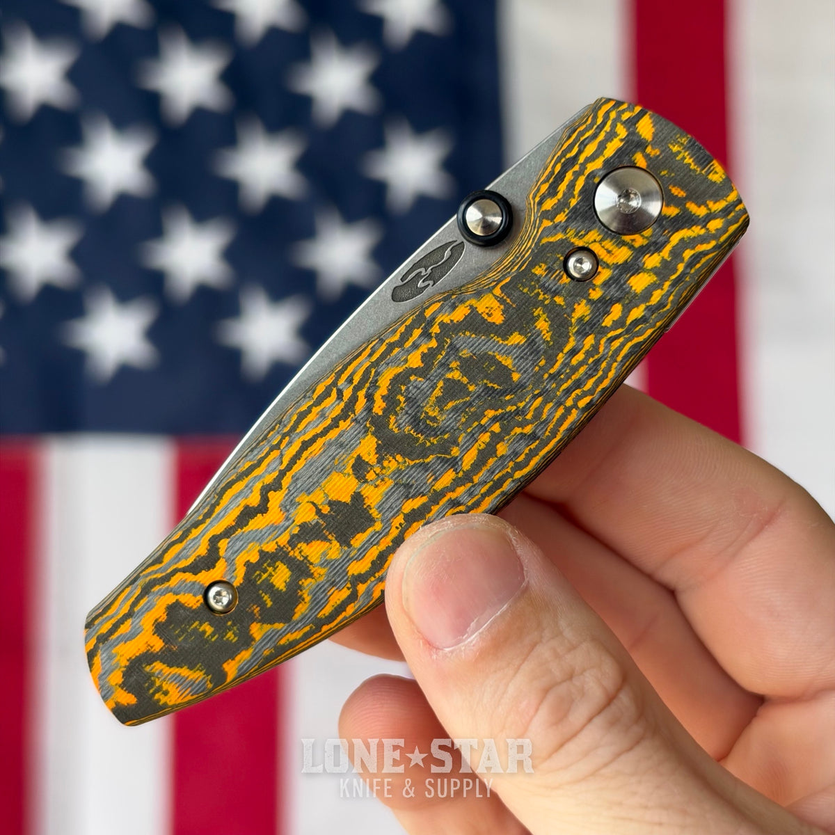TRM NEUTRON 2 Linerlock, Neon Orange Camo Carbon 3D, 3" MagnaCut, Blade Show West 2026 Special Edition, Made in USA (TRM-N2LL-NEONORANGE-BSW)