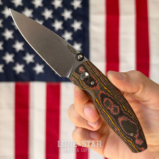 TRM NEUTRON 2 Linerlock, Sunset Orange Camo Carbon 3D, 3" MagnaCut, Blade Show West 2026 Special Edition, Made in USA (TRM-N2LL-SUNSETORANGE-BSW)