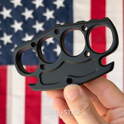 NCC Knives Grapnel Tactical Paperweight, Small Tread Black, Billet 6061-T6 Aluminum, Made in USA (NCC-GRAPNEL-BLACK-SMTREAD)