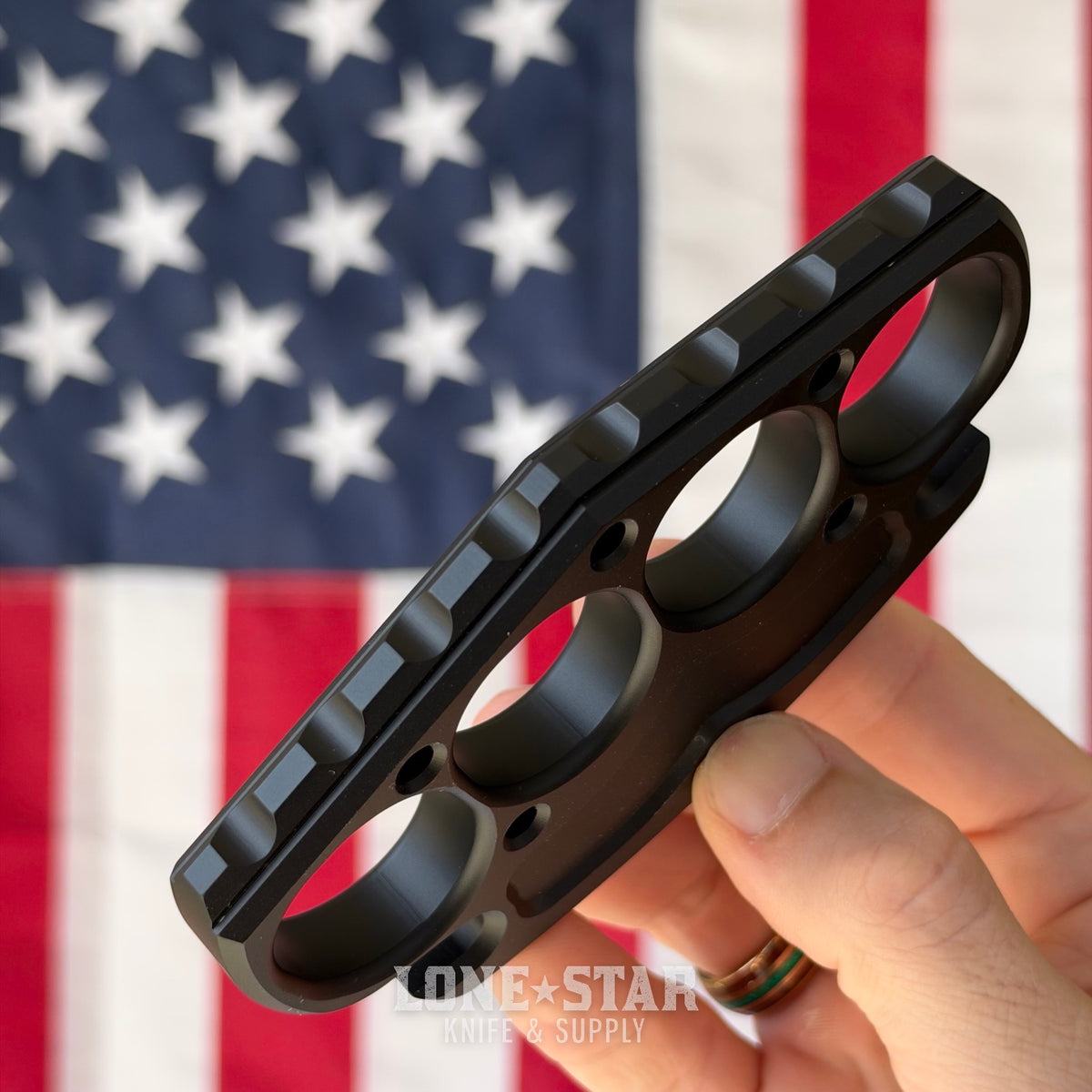 NCC Knives Grapnel Tactical Paperweight, Small Tread Black, Billet 6061-T6 Aluminum, Made in USA (NCC-GRAPNEL-BLACK-SMTREAD)
