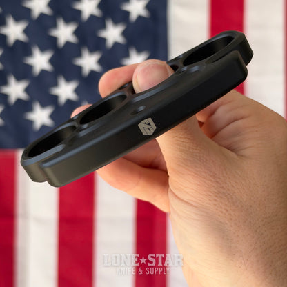 NCC Knives Grapnel Tactical Paperweight, Small Tread Black, Billet 6061-T6 Aluminum, Made in USA (NCC-GRAPNEL-BLACK-SMTREAD)