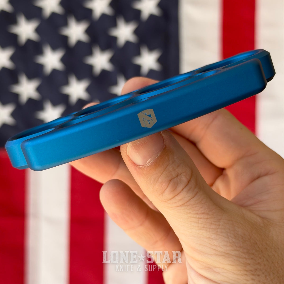 NCC Knives Grapnel Tactical Paperweight, Spiked Blue, Billet 6061-T6 Aluminum, Made in USA (NCC-GRAPNEL-BLUE-SPIKED)