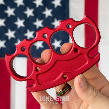 NCC Knives Grapnel Tactical Paperweight, Horned Red, Billet 6061-T6 Aluminum, Made in USA (NCC-GRAPNEL-RED-HORNED)