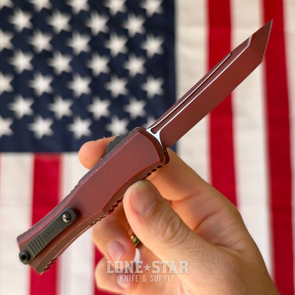 Microtech Hera II Mini T/E OTF, Cerakote Weathered Crimson, 3" M390MK, Blade Show West 2026, Made in USA (1704M-1WCM)