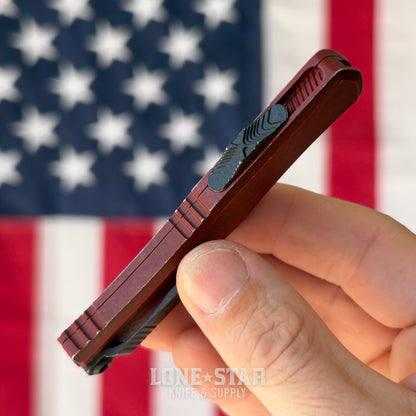 Microtech Hera II Mini T/E OTF, Cerakote Weathered Crimson, 3" M390MK, Blade Show West 2026, Made in USA (1704M-1WCM)