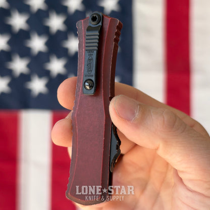 Microtech Hera II Mini T/E OTF, Cerakote Weathered Crimson, 3" M390MK, Blade Show West 2026, Made in USA (1704M-1WCM)