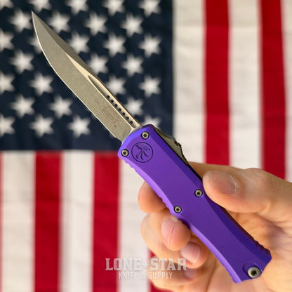 Microtech Hera II Mini S/E OTF, Purple Aluminum, 3" M390MK Apocalyptic, Blade Show West 2026, Made in USA (1703M-10APPU)
