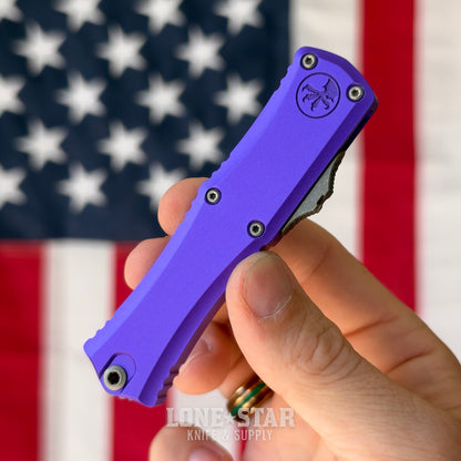 Microtech Hera II Mini S/E OTF, Purple Aluminum, 3" M390MK Apocalyptic, Blade Show West 2026, Made in USA (1703M-10APPU)