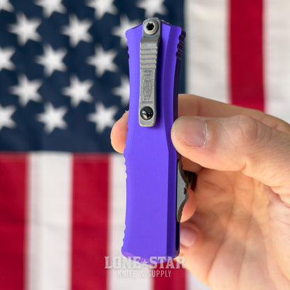 Microtech Hera II Mini S/E OTF, Purple Aluminum, 3" M390MK Apocalyptic, Blade Show West 2026, Made in USA (1703M-10APPU)