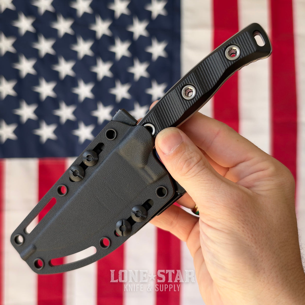 Microtech Akris Fixed Blade, Black G10 with Black Kydex Sheath, 3.7" M390MK Stonewash, Blade Show West 2026, Made in USA (95-10BK-5)