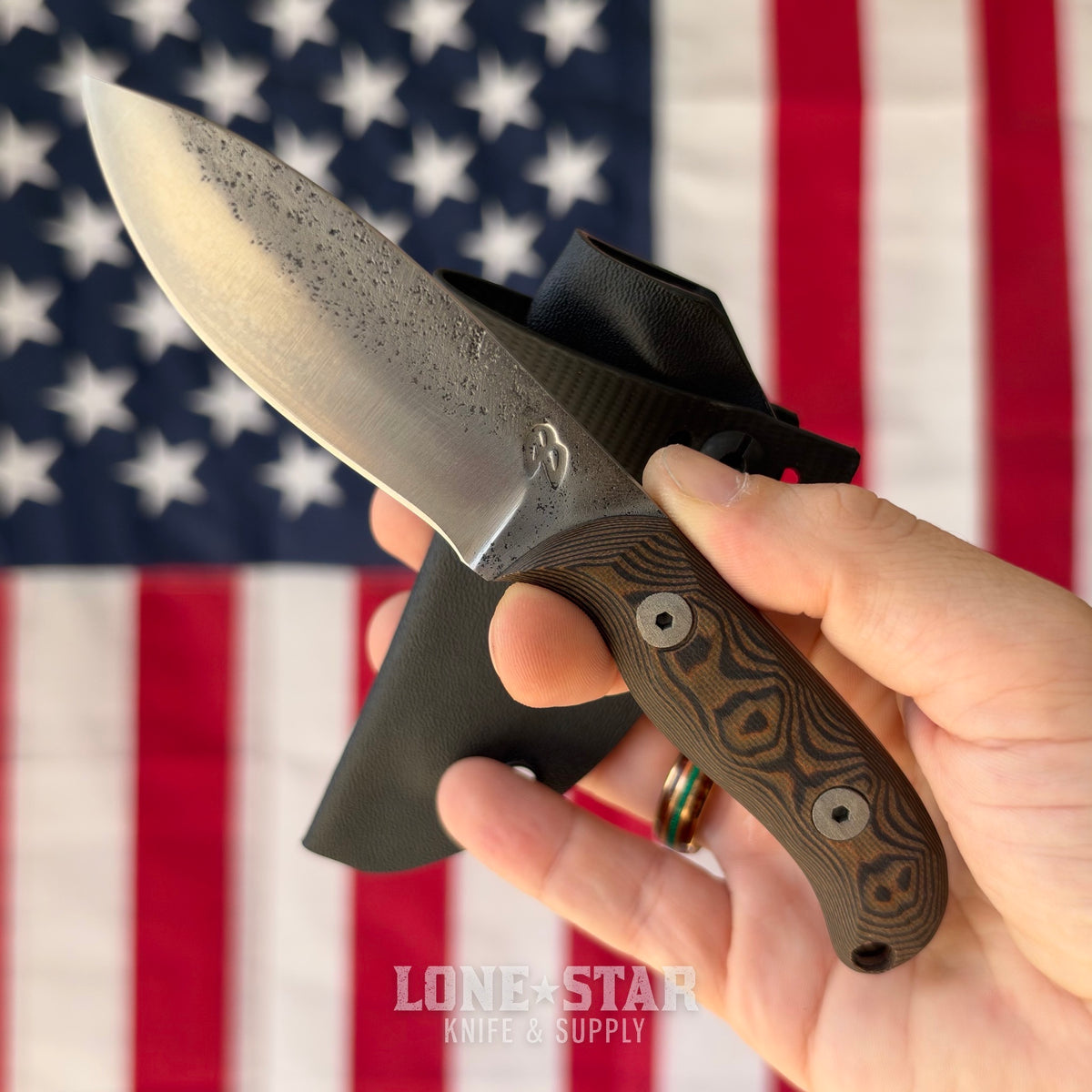 4B Outdoors Mini Apache 3.1" Fixed Blade, Reclaimed Sawmill Blade Steel, Modified Spear Point, Kydex Scout Carry Sheath, Forged in Fire Champion, Made in USA